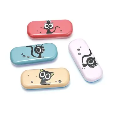 Metal glasses case with a kitten pattern by Zhihe