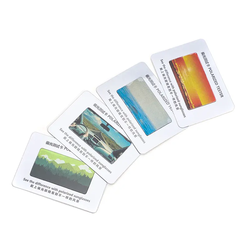 Polarizing test card: easy to check the effect of polarizing glasses practical small assistant