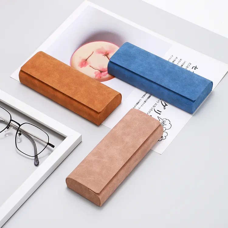 Handmade sheepskin grain glasses case by Zhihe for storing glasses